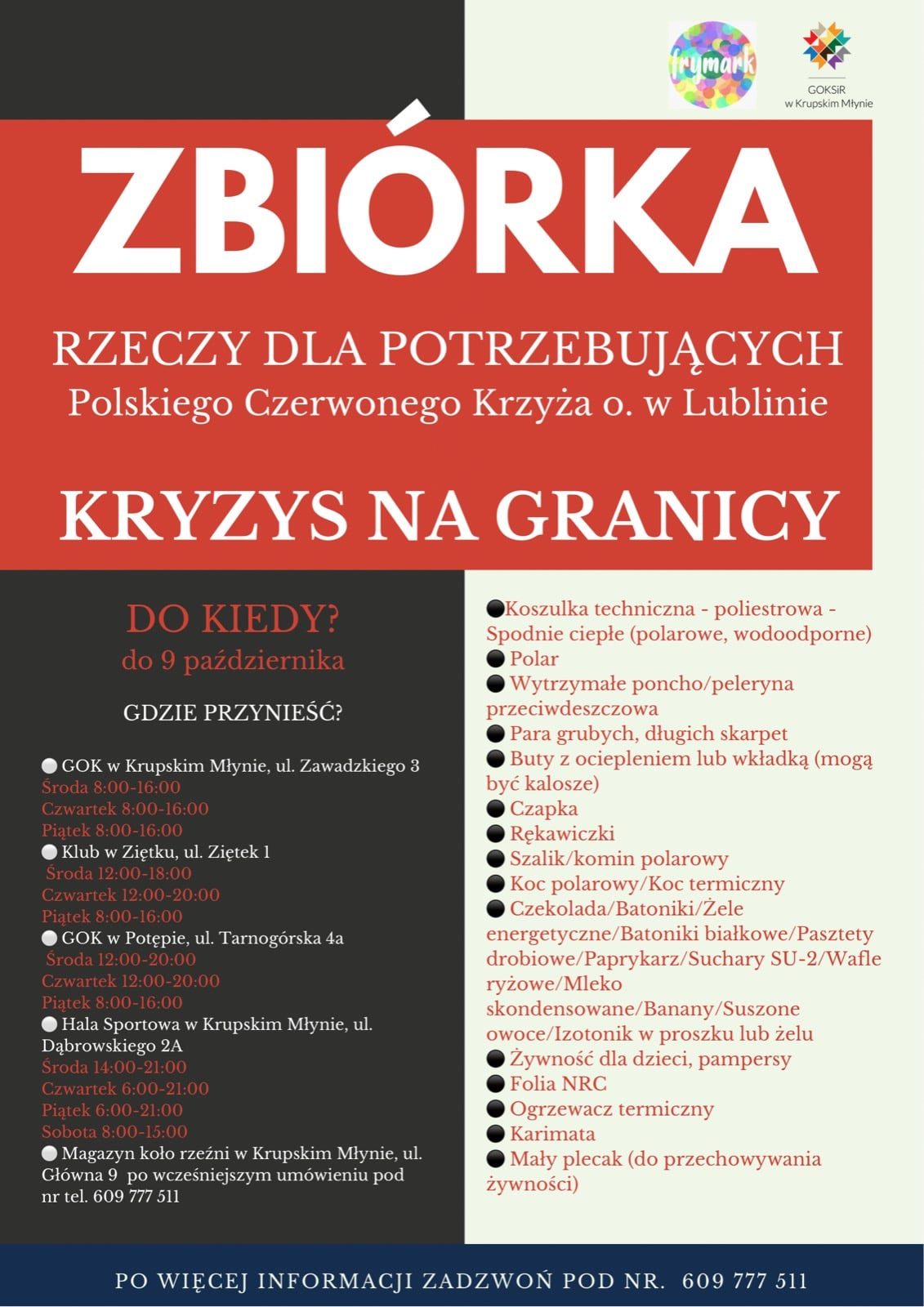 Krupski Młyn. Zbiórka dla uchodźców