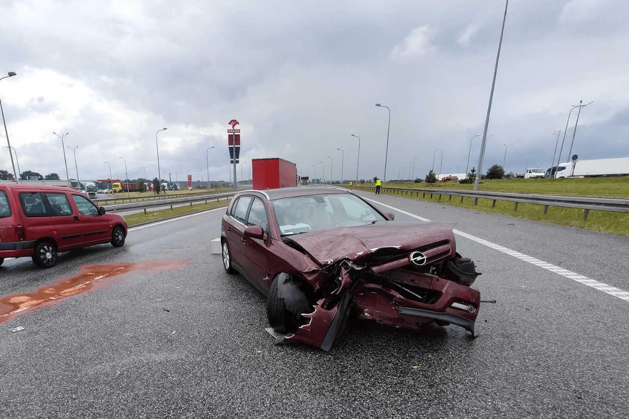 Kolizja na autostradzie A1