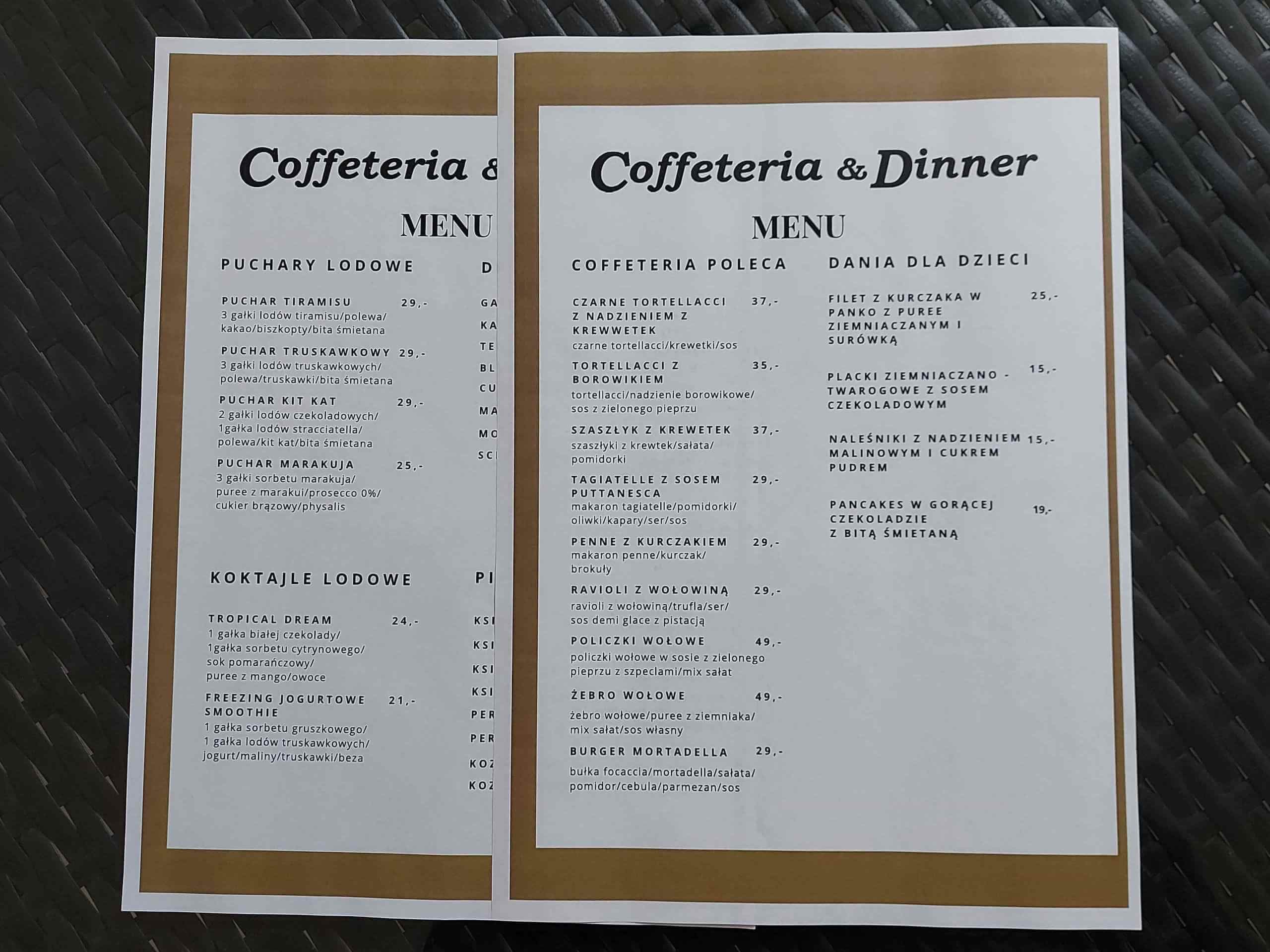 Menu Coffeteria&Dinner