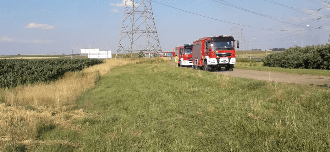 Pożar traktora w Wieszowie