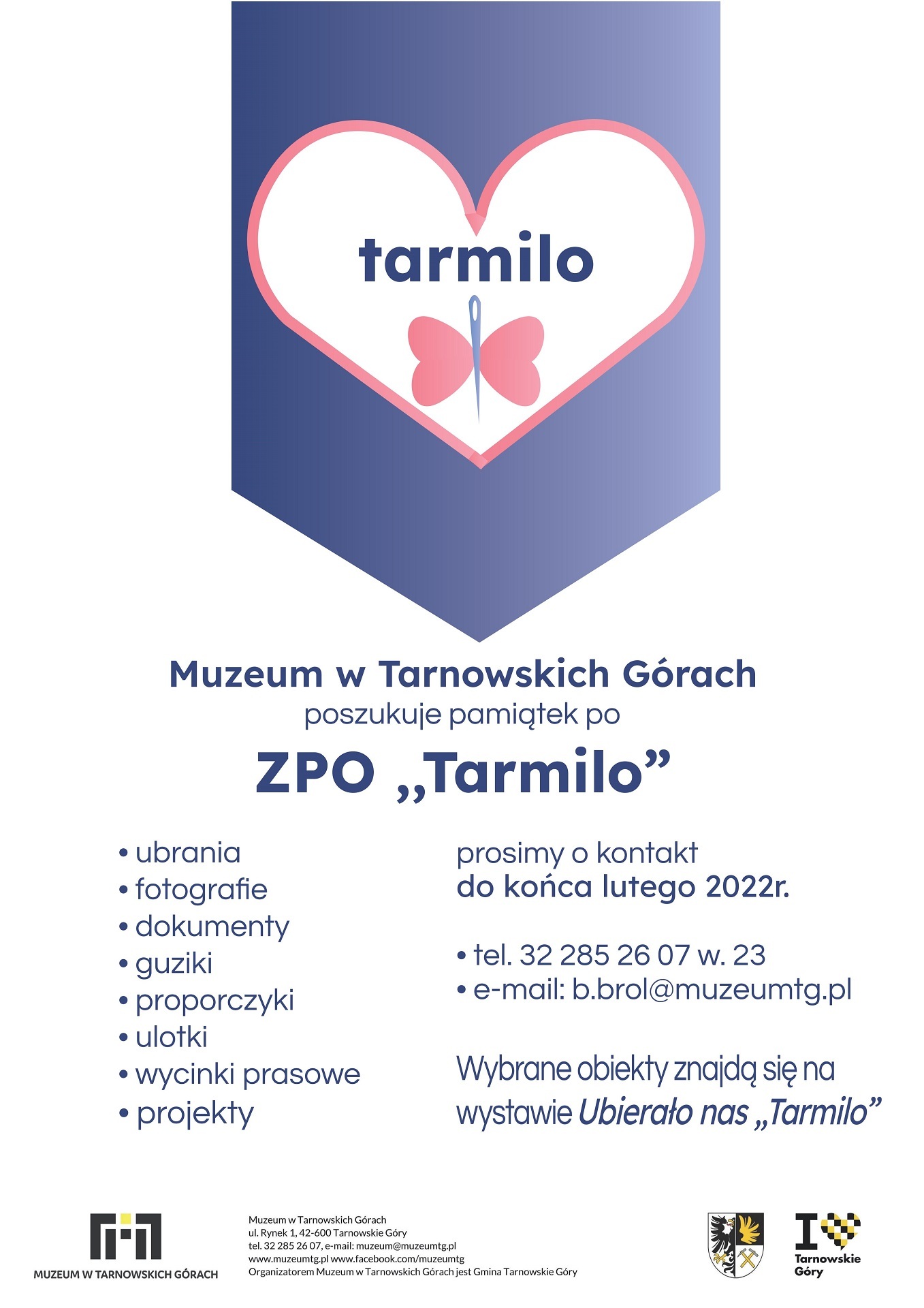 Plakat akcji poszukiwania pamiątek po „Tarmilo”