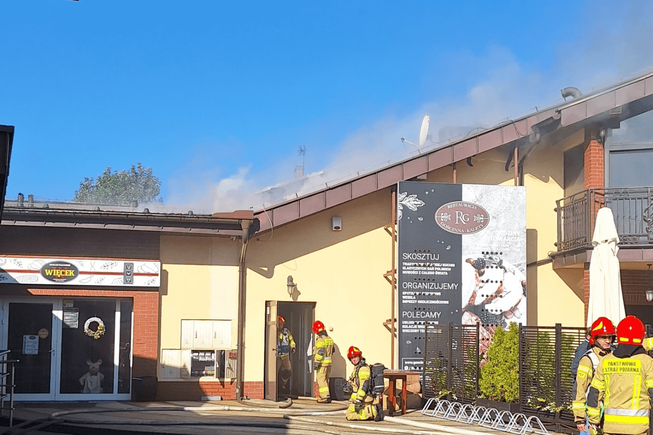 Pożar restauracji Gościnna w Kaletach