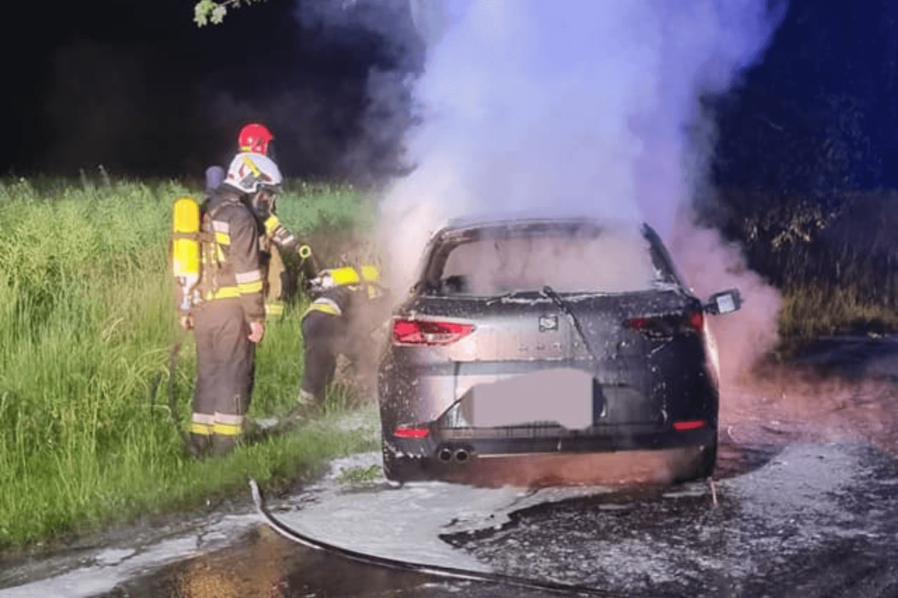 Pożar samochodu w Gliwicach