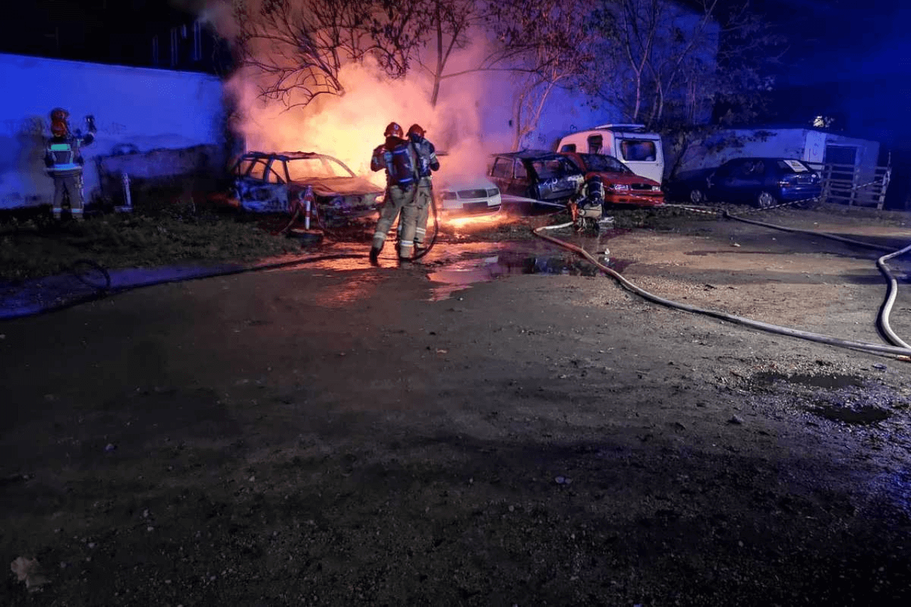 Pożar w centrum Tarnowskich Gór