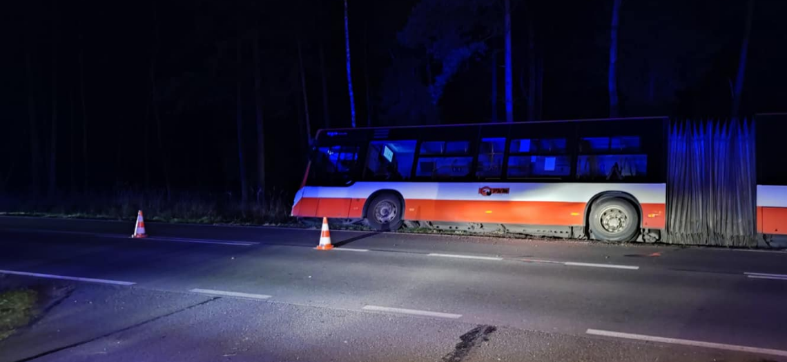 Miasteczko Śląskie. Autobus wjechał do rowu