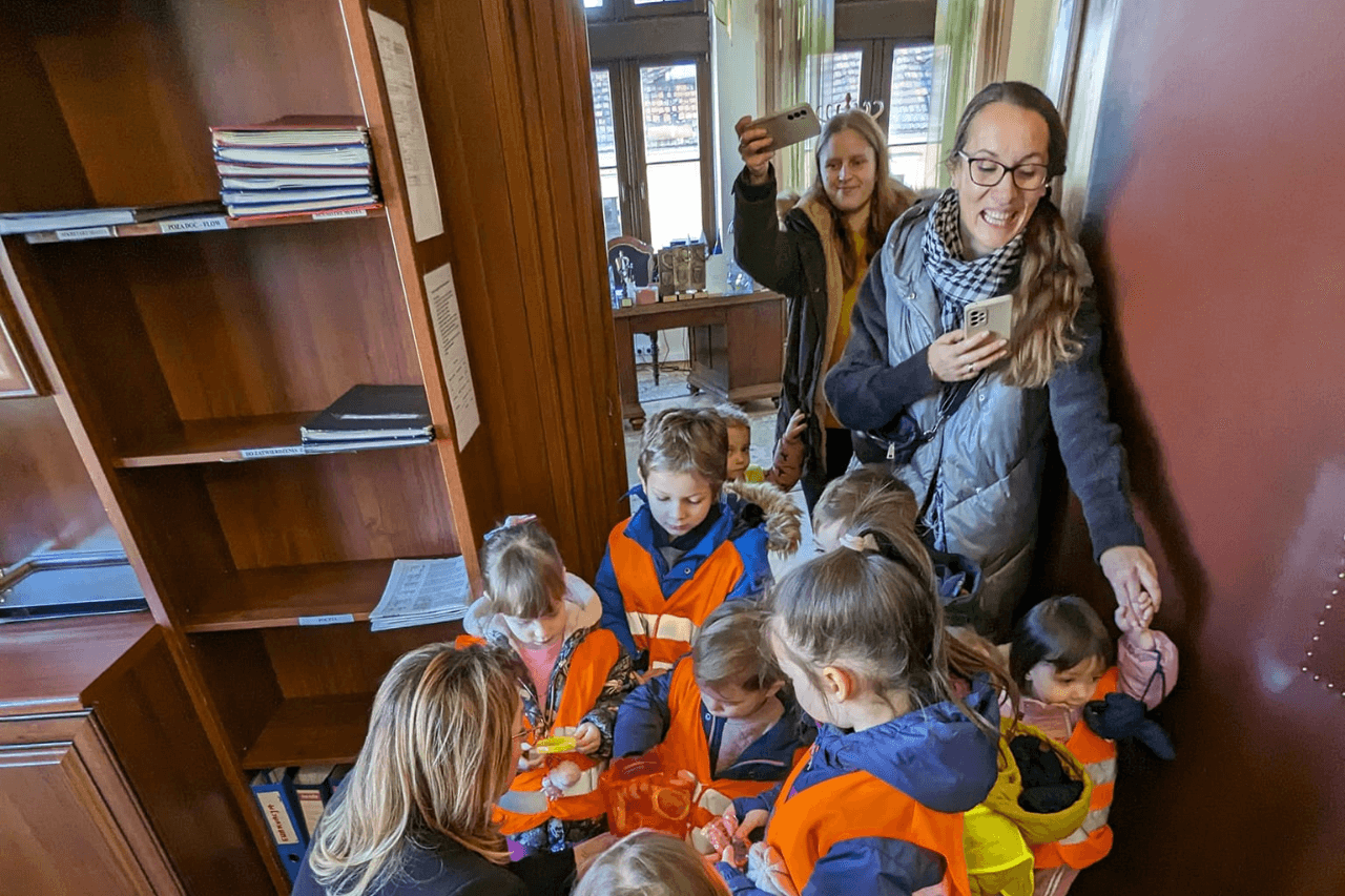 Przedszkolaki w tarnogórskim ratuszu