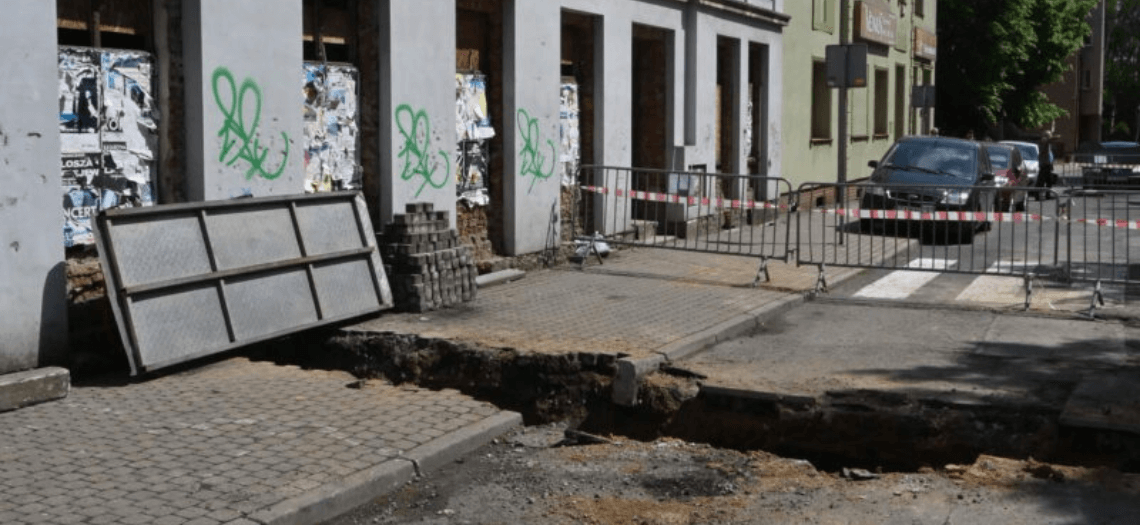 Tarnowskie Góry roboty drogowe w centrum