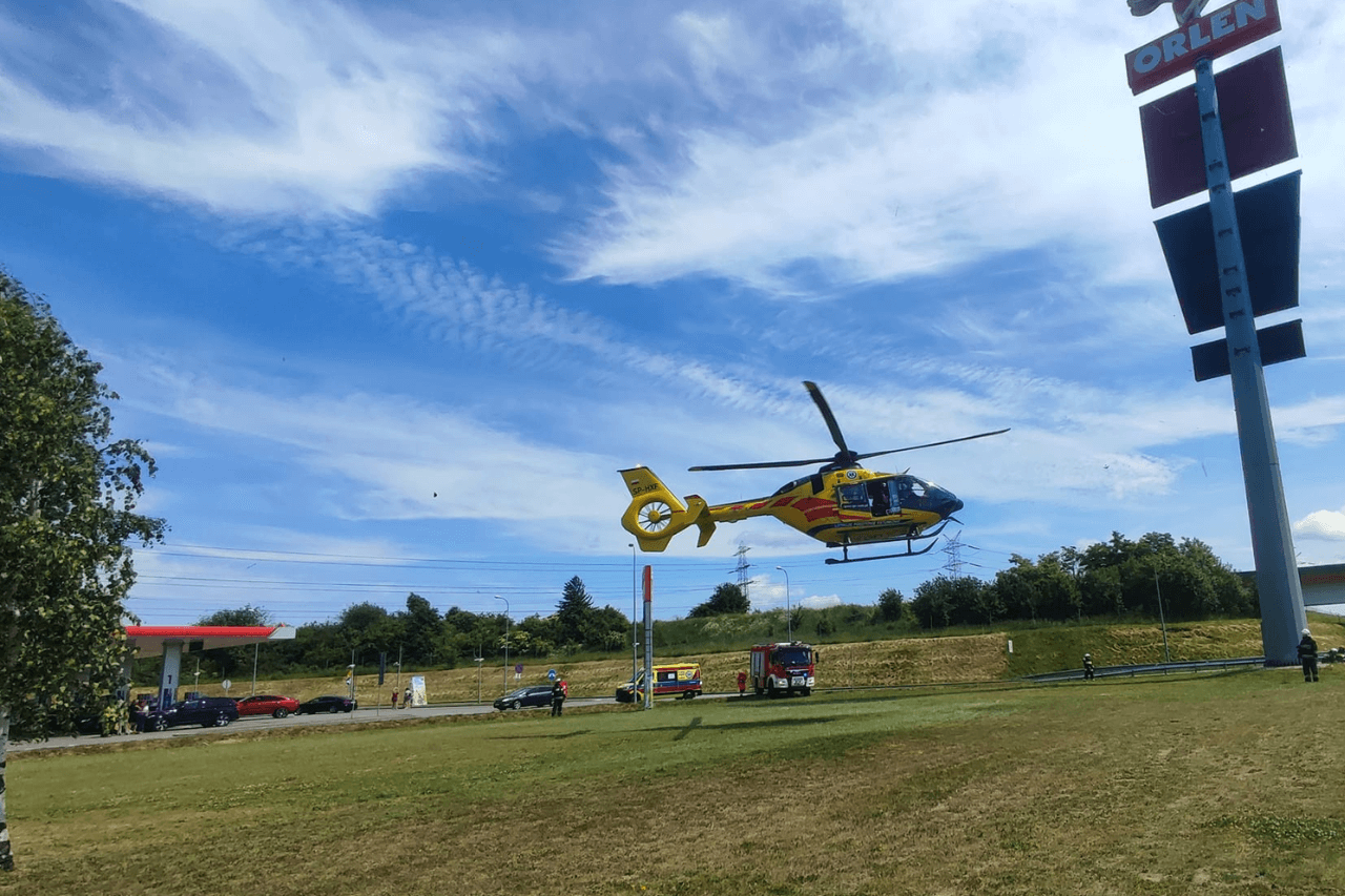 Wypadek przy A1 w Wieszowie