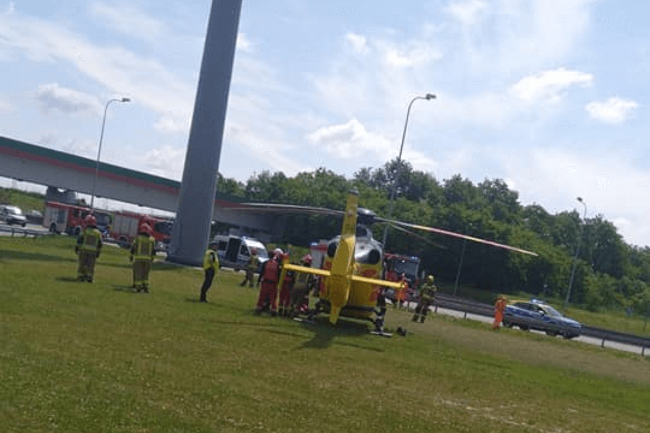Wypadek przy A1 w Wieszowie