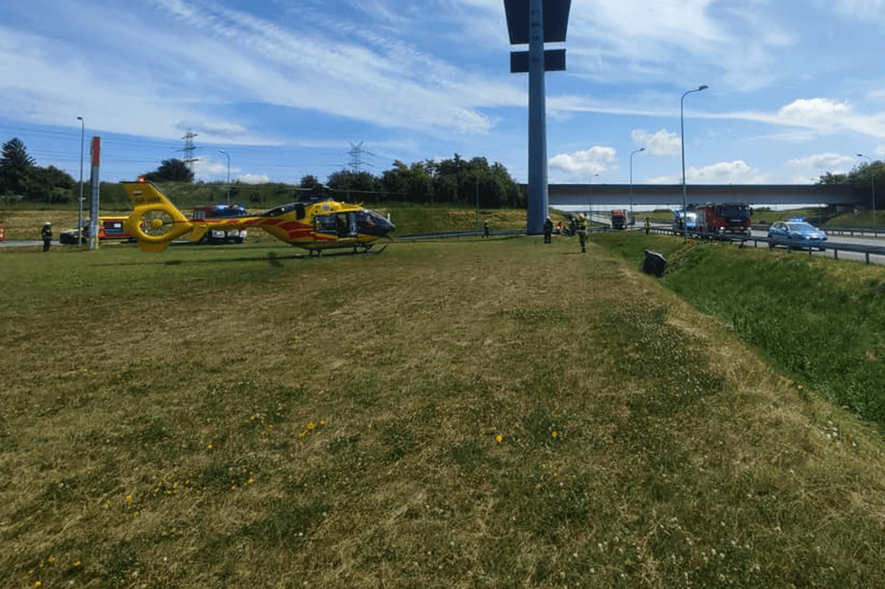 Wypadek przy A1 w Wieszowie