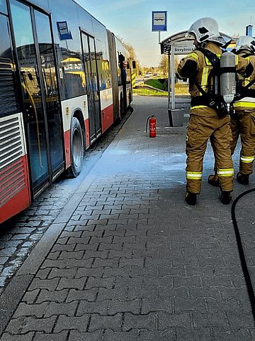 Pożar autobusu w Tarnowskich Górach Pożar autobusu w Tarnowskich Górach