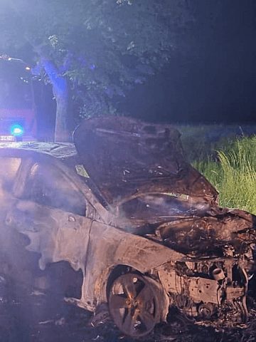 Pożar samochodu w Gliwicach Pożar samochodu w Gliwicach