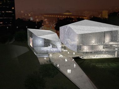 Bryła węgla, bryła lodu... Tak mógł wyglądać katowicki NOSPR Projekty konkursowe NOSPR Katowice z 2008 r.