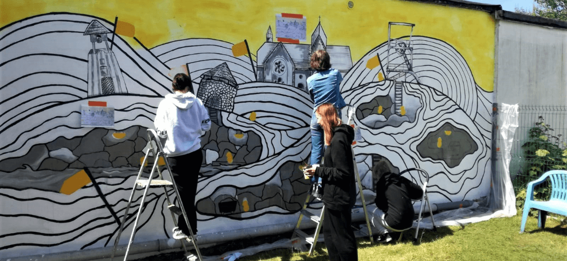 Tarnowskie Góry: mural w centrum