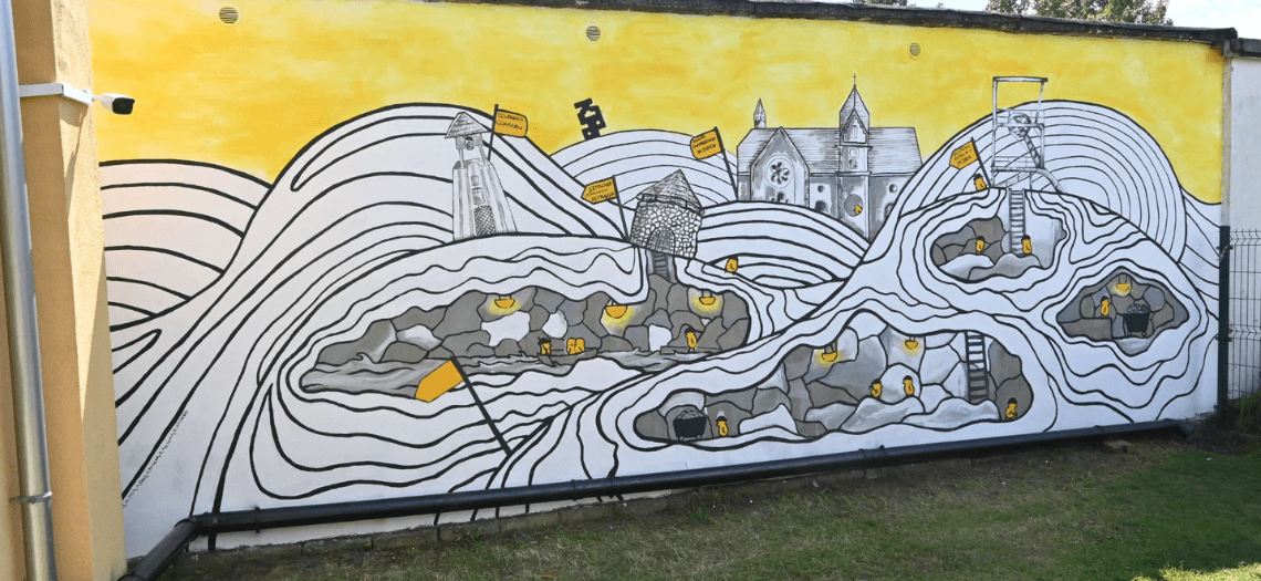Tarnowskie Góry: mural w centrum