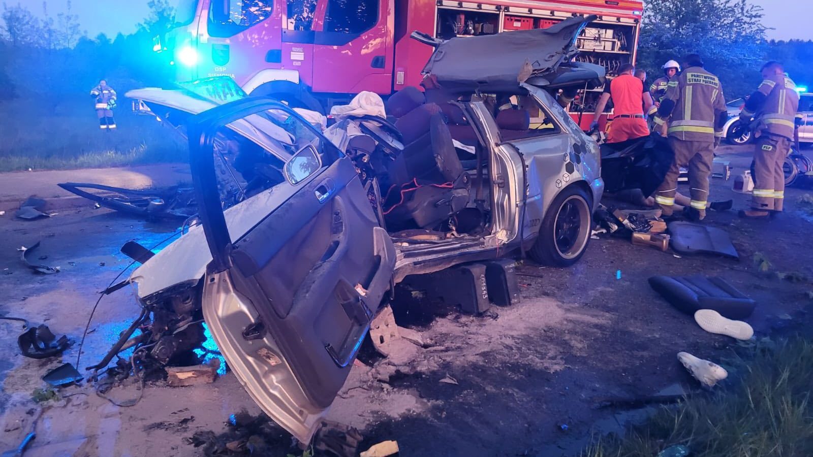 Saczow DK78 Wypadek Audi Zrodlo SP ZOZ RPR Sosnowiec 2025 05 01 01