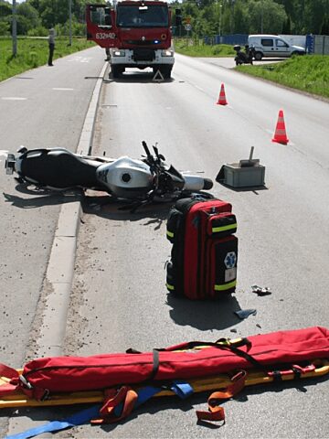 Kolizja motocykli w Radzionkowie Kolizja motocykli w Radzionkowie