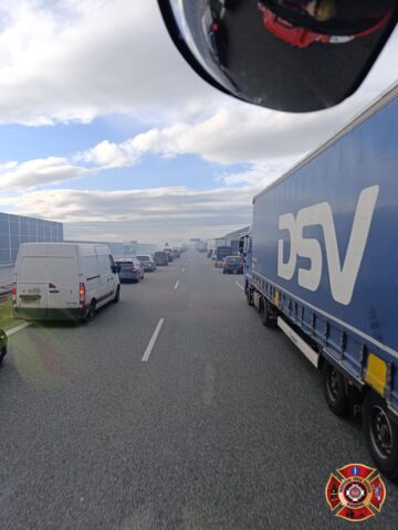 Pożar samochodu na autostradzie A1 Pożar samochodu na autostradzie A1
