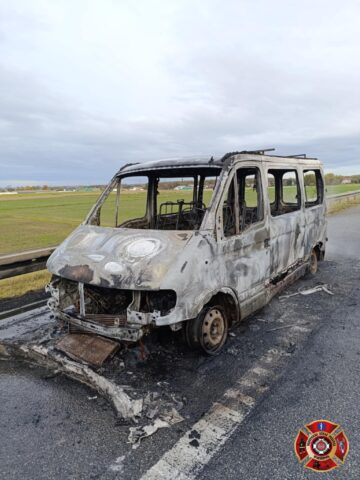 Pożar samochodu na autostradzie A1 Pożar samochodu na autostradzie A1
