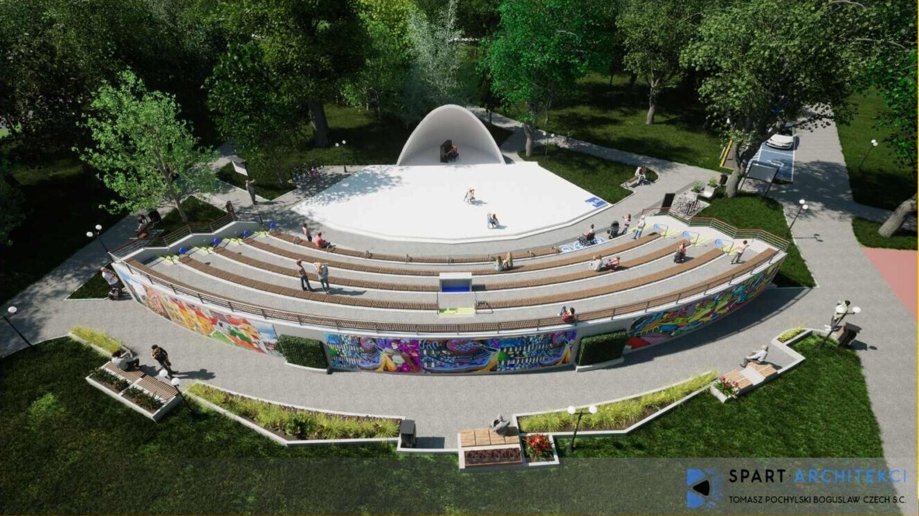 Koncepcja przebudowy amfiteatru w Parku Hutnika