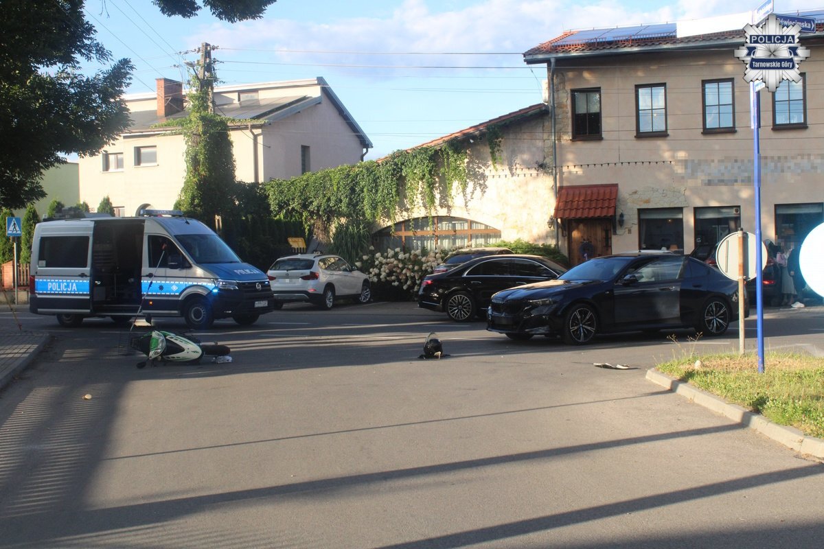 Wypadek z motorowerzystą w Świerklańcu