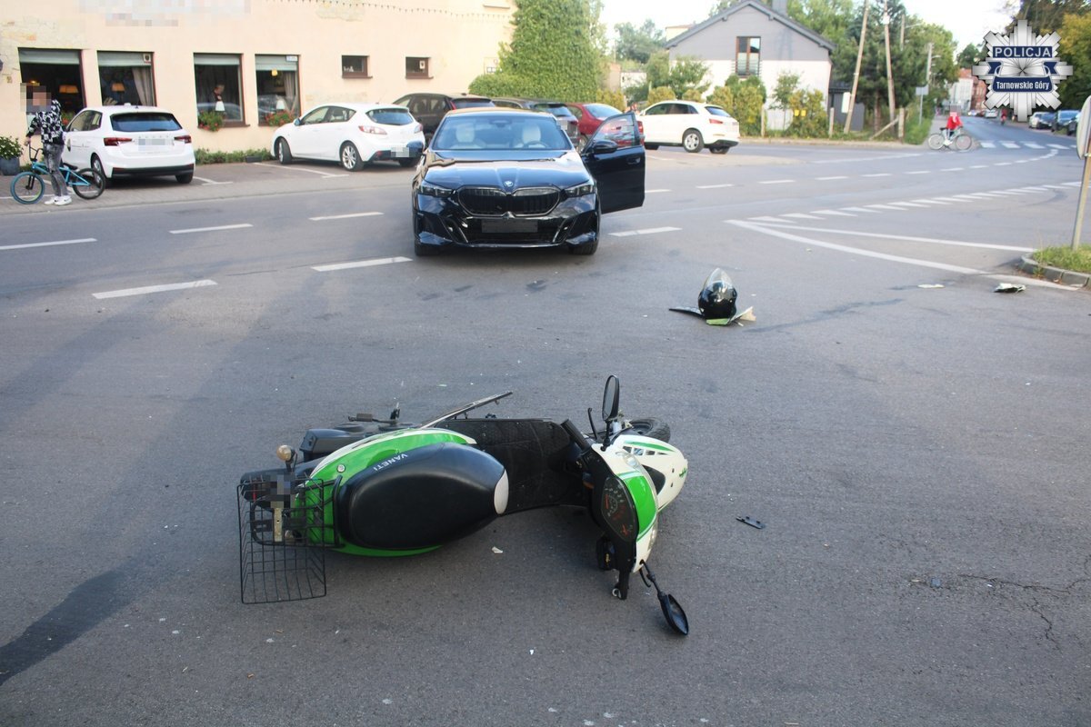 Wypadek z motorowerzystą w Świerklańcu