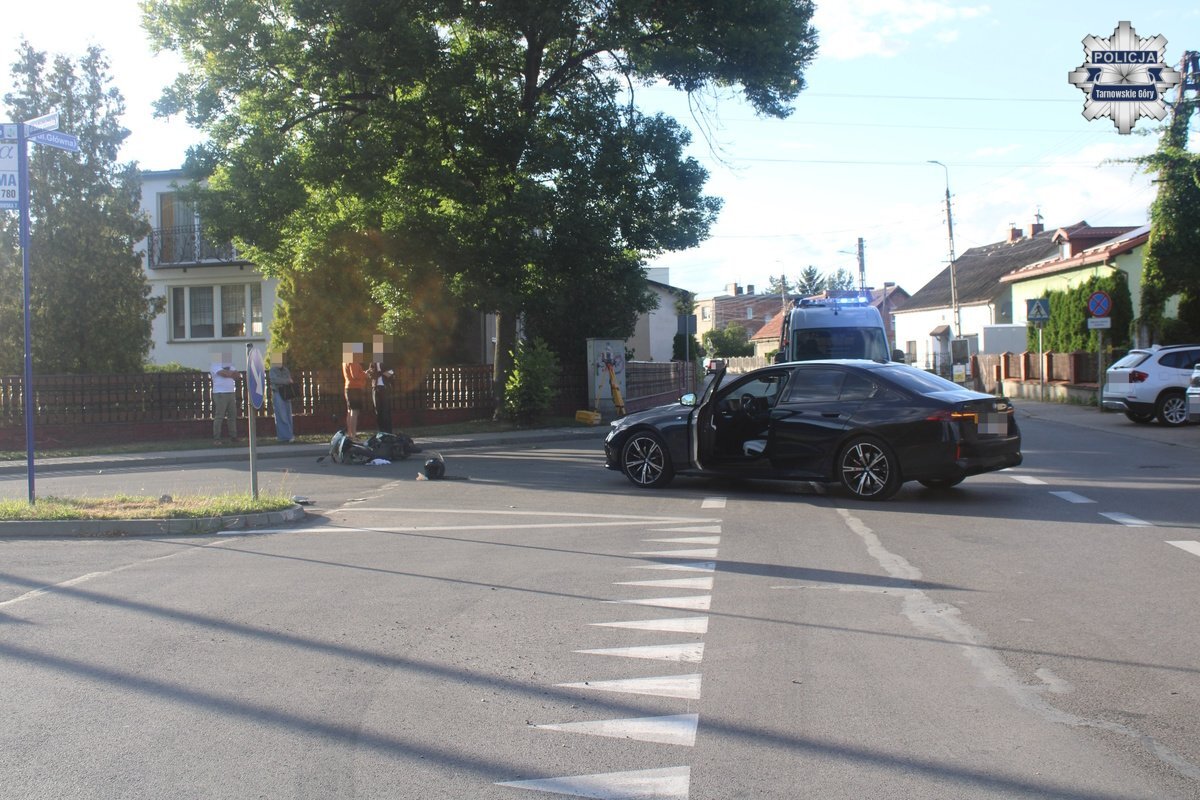 Wypadek z motorowerzystą w Świerklańcu