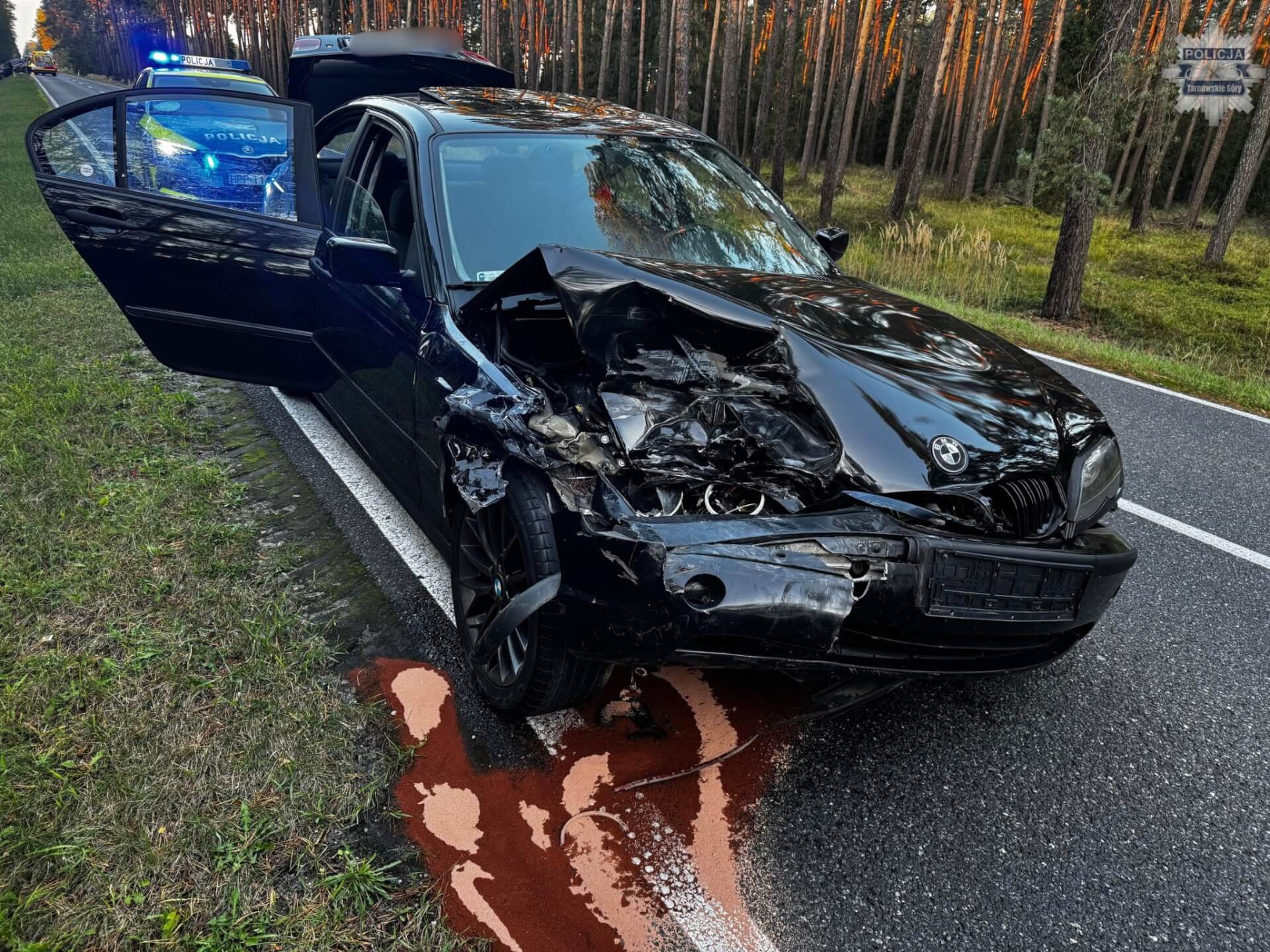 Wypadek pomiędzy Tworogiem a Bruśkiem