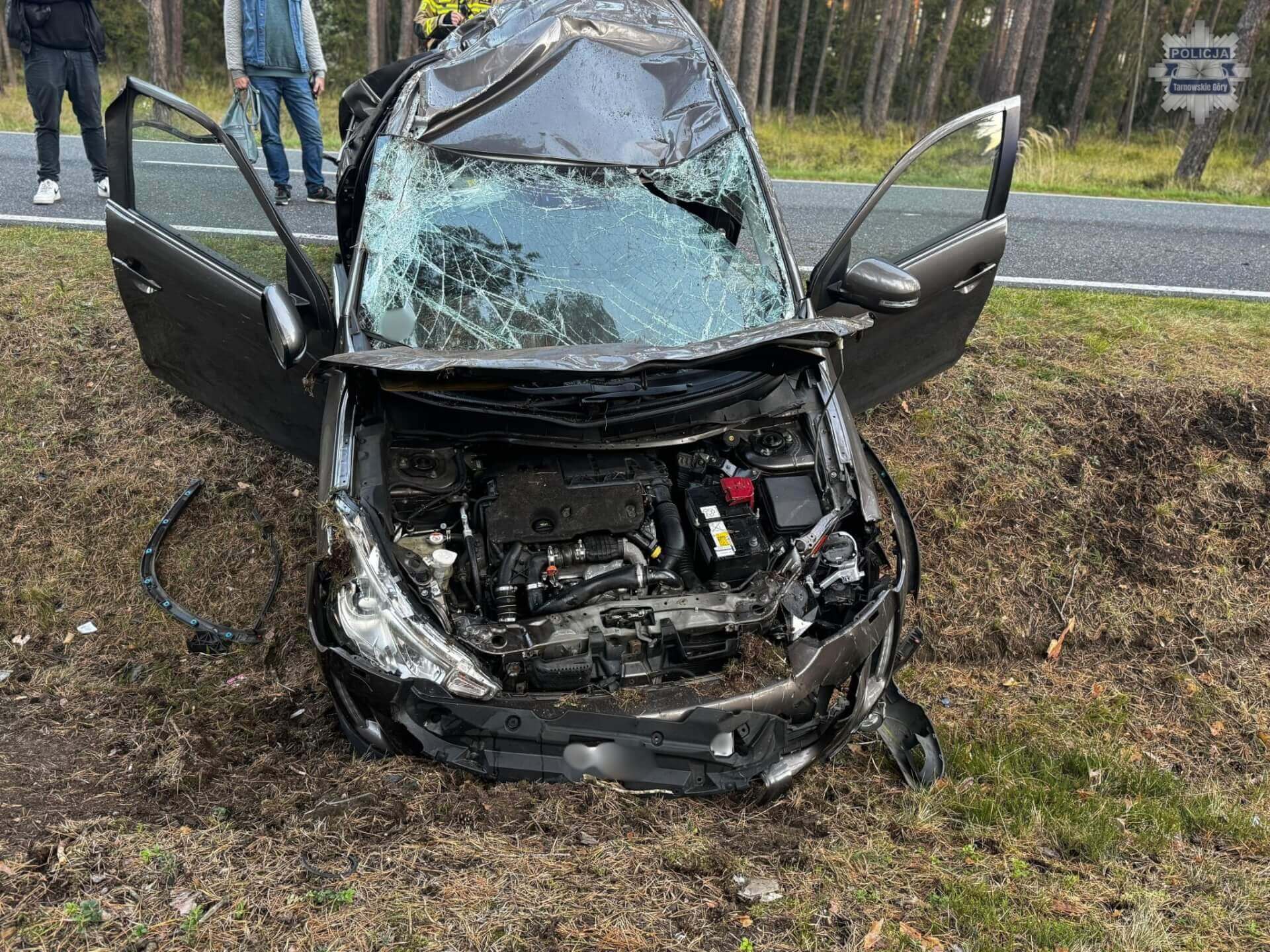 Wypadek pomiędzy Tworogiem a Bruśkiem