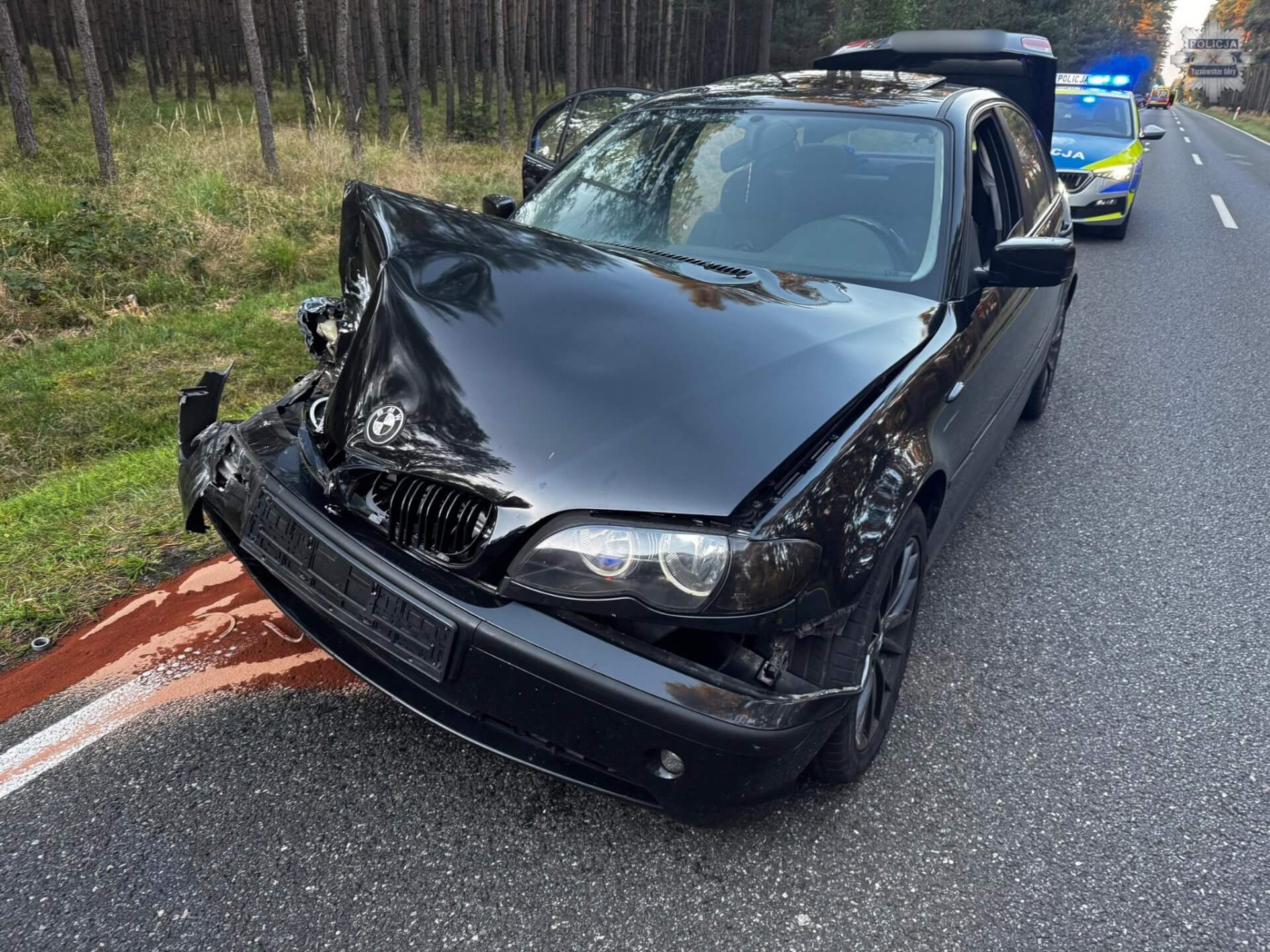 Wypadek pomiędzy Tworogiem a Bruśkiem